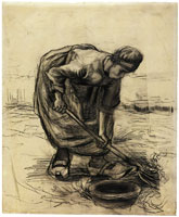 Vincent van Gogh Peasant woman lifting potatoes
