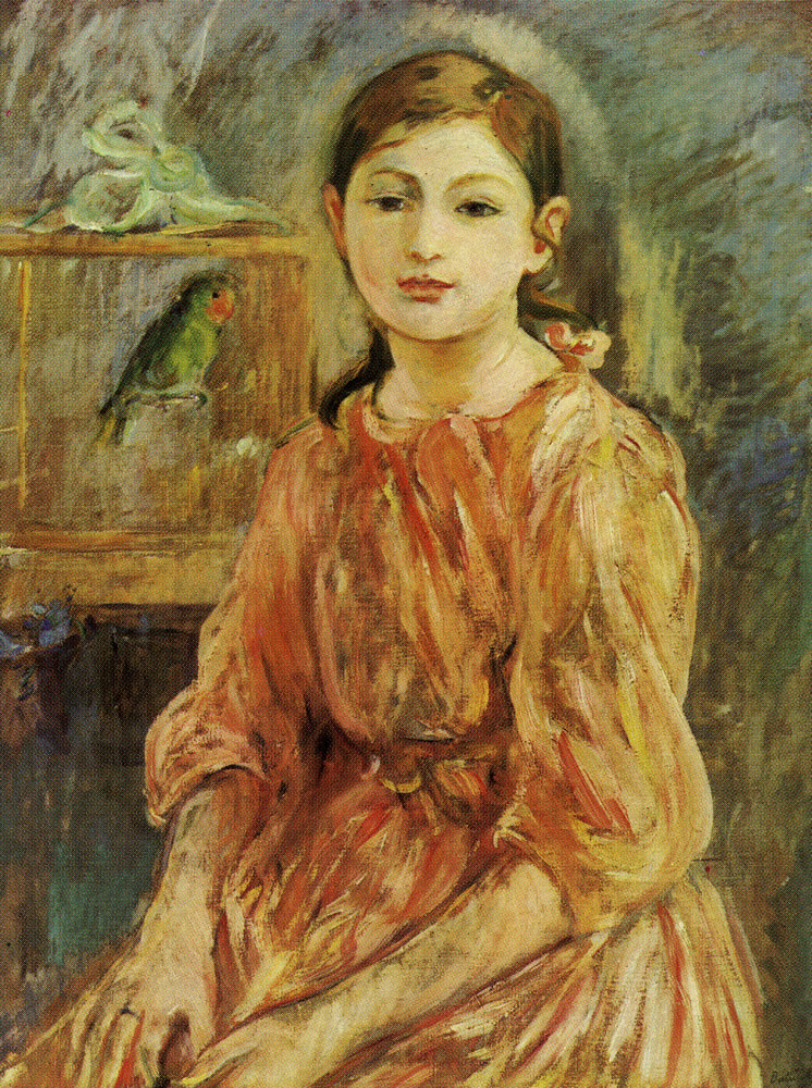 Berthe Morisot - The artist's daughter with a parakeet