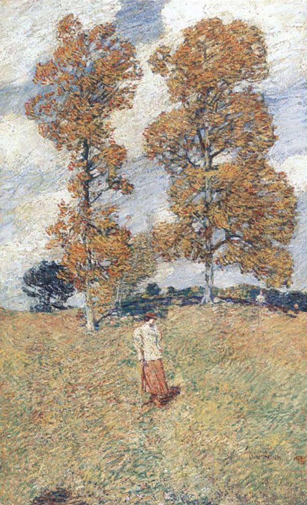 Childe Hassam - The Two Hickory Trees (Golf Player)