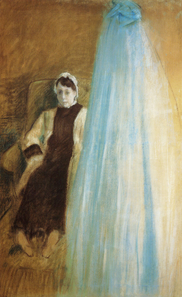 Edgar Degas - Madame Ernst May Behind the Cradle