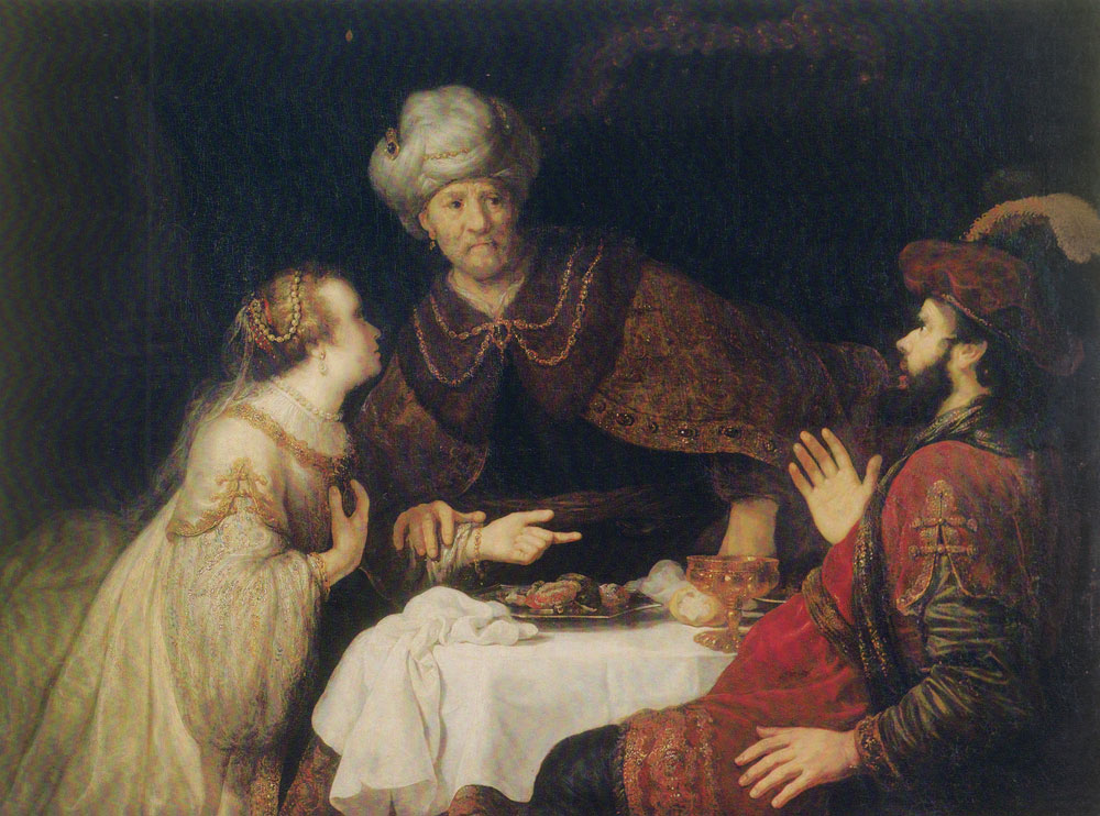 Jan Victors - Esther accuses Haman before Ahasuerus
