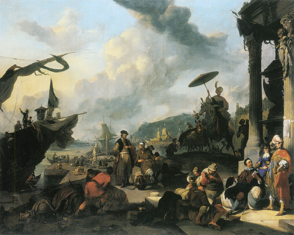 Johannes Lingelbach - Scene at a Harbour