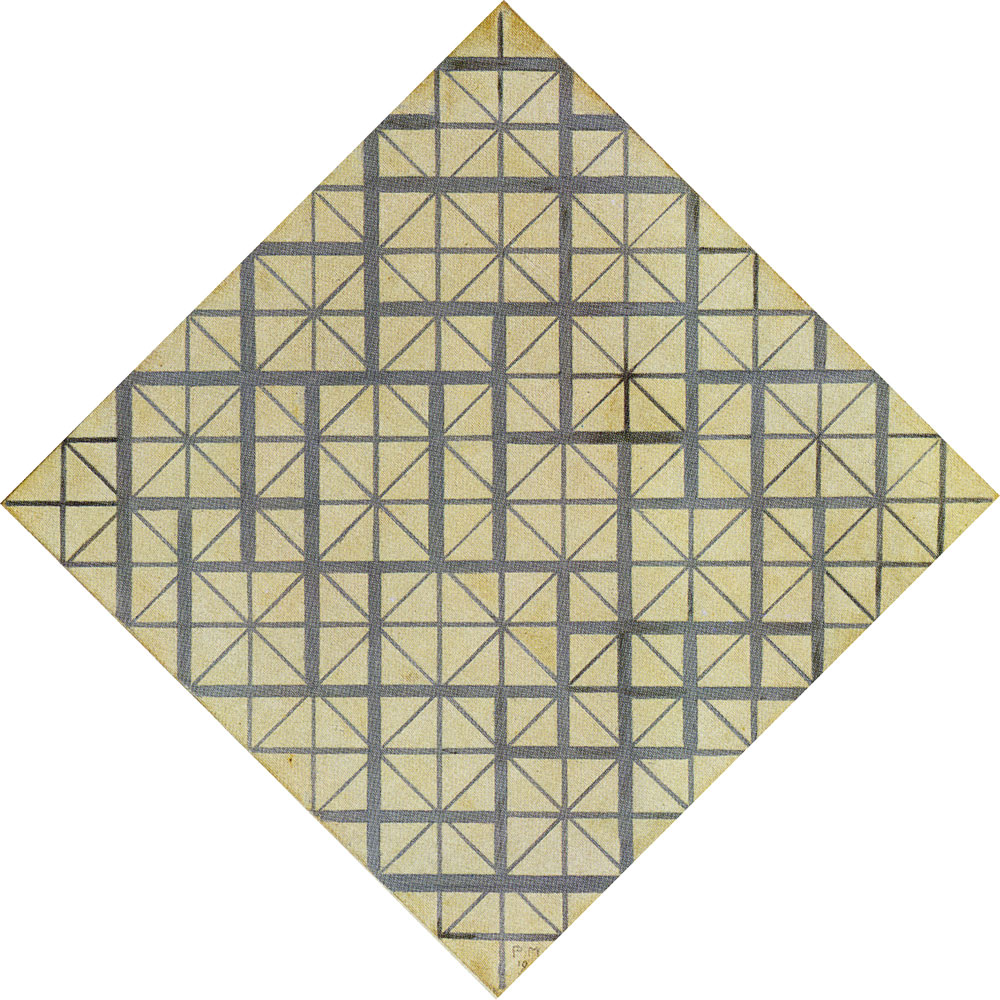 Piet Mondriaan - Composition with Grid 4: Lozenge Composition