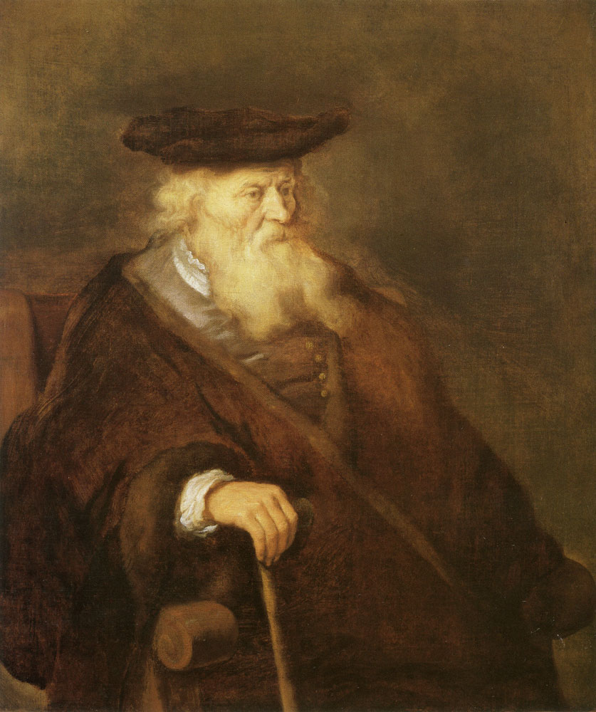 Salomon Koninck - Old man sitting with stick