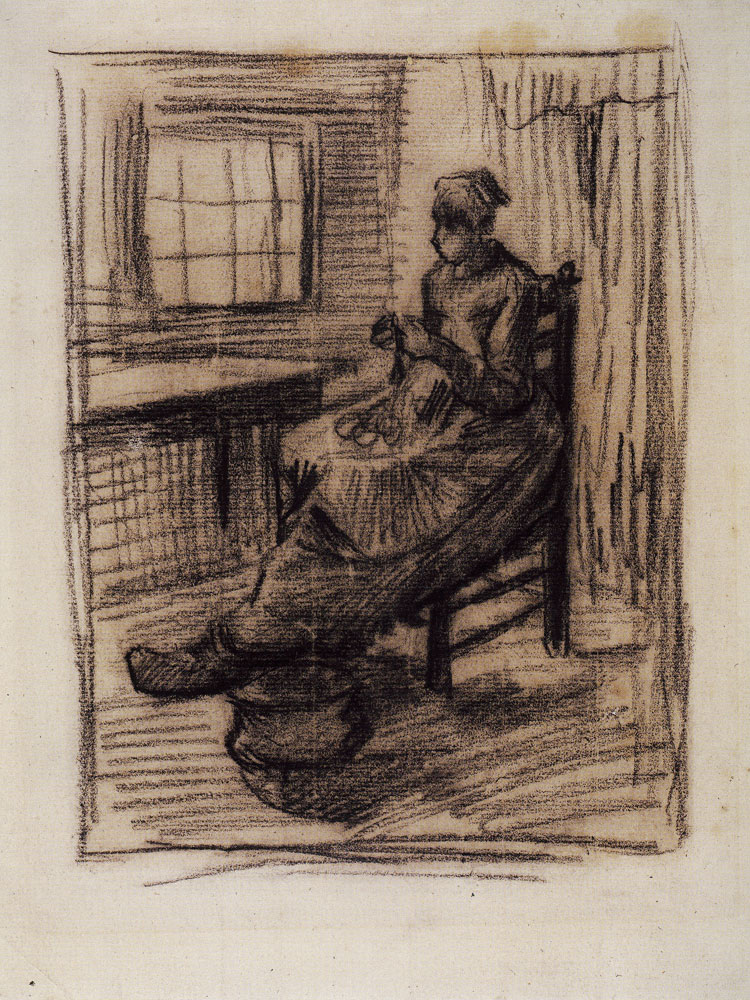 Vincent van Gogh - Peasant Interior with a Woman Peeling Potatoes