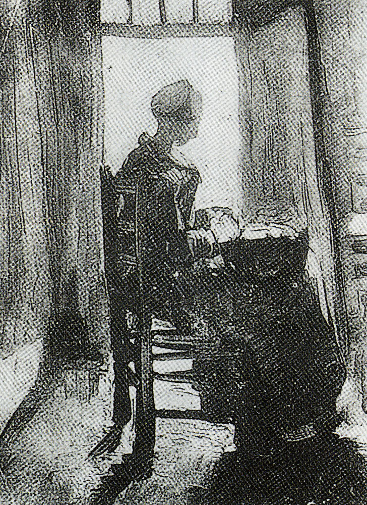 Vincent van Gogh - Peasant woman, peeling potatoes, seen against the window