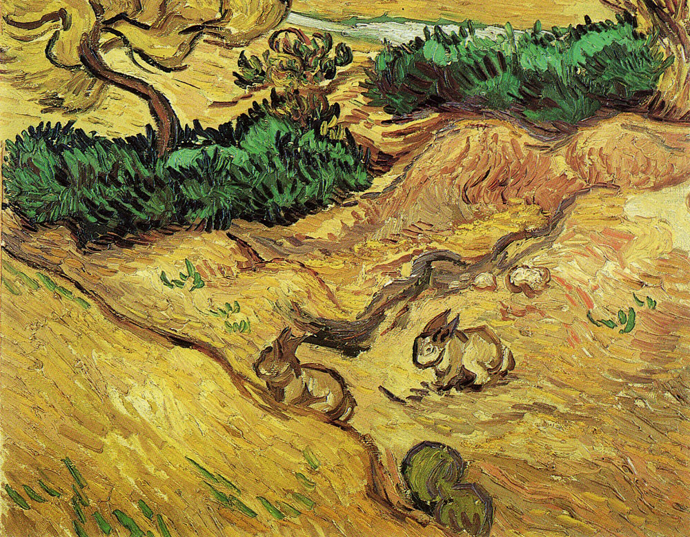 Vincent van Gogh - Field with Two Rabbits