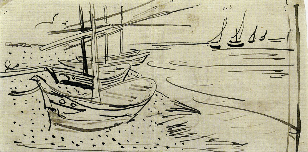 Vincent van Gogh - Boats on the Beach, Saintes-Maries-de-la-Mer