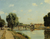 Camille Pissarro Railroad bridge, Pontoise
