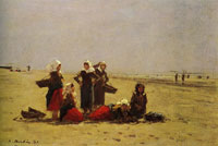 Eugène Boudin Women on the beach at Berck