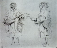 Eugène Delacroix Two studies of a Moorish musician