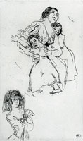 Eugene Delacroix Study of Los Caprichos after Goya
