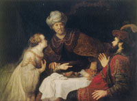 Jan Victors Esther accuses Haman before Ahasuerus