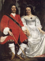 Lodewijk van der Helst Portrait of a gentleman and a lady seated outdoors