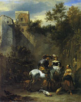 Nicolaes Berchem Halt at an Inn