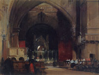 Richard Parkes Bonington Milan: Interior of Sant' Ambrogio