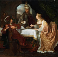 Salomon Koninck Esther Accusing Haman Before Ahasuerus