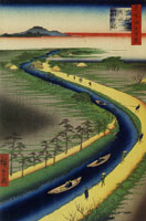 Utagawa Hiroshige Towboats along the Yotsugi-dori Canal
