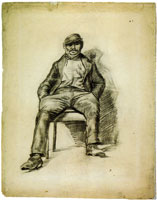 Vincent van Gogh Man with Cap, Sitting