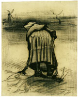 Vincent van Gogh Peasant woman lifting potatoes