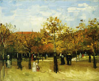 Vincent van Gogh Peoploe strolling in a park