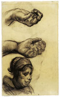 Vincent van Gogh Two hands and a woman's head