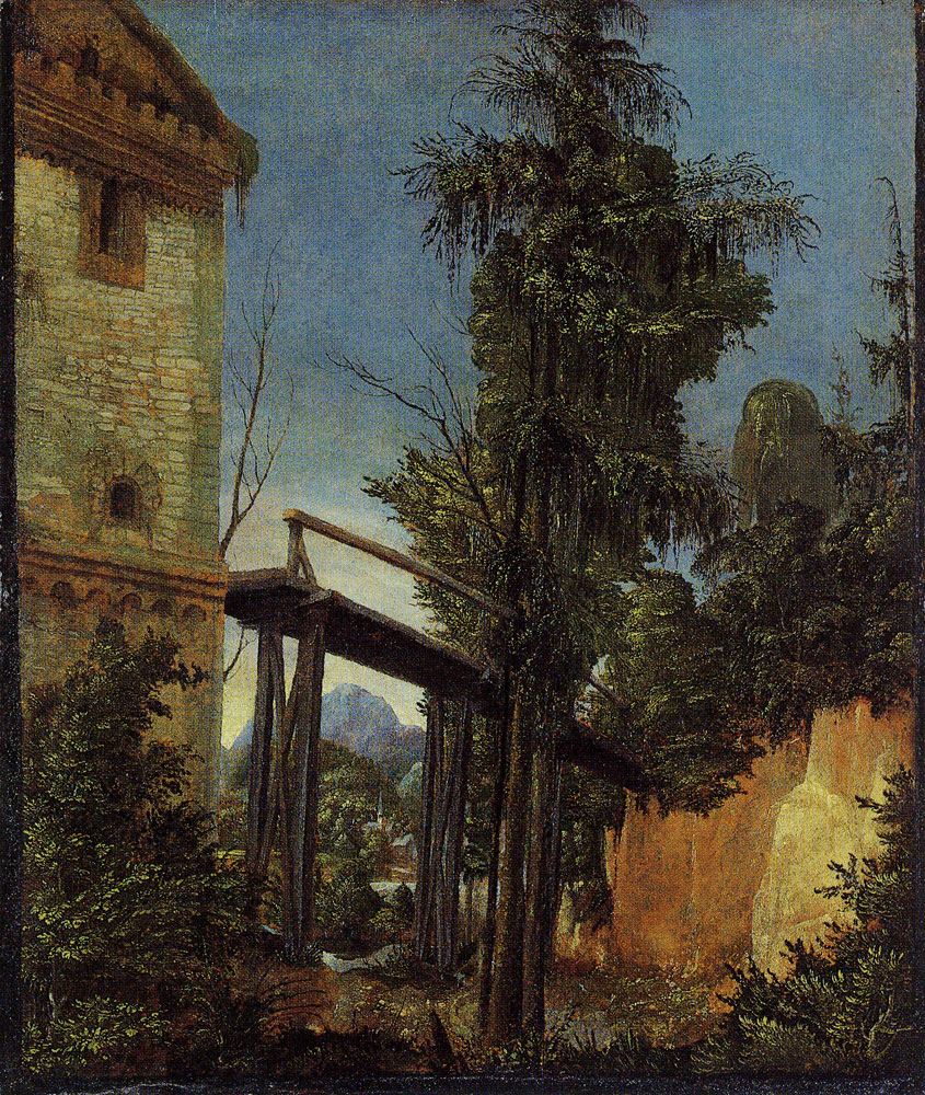 Albrecht Altdorfer - Landscape with a Footbridge