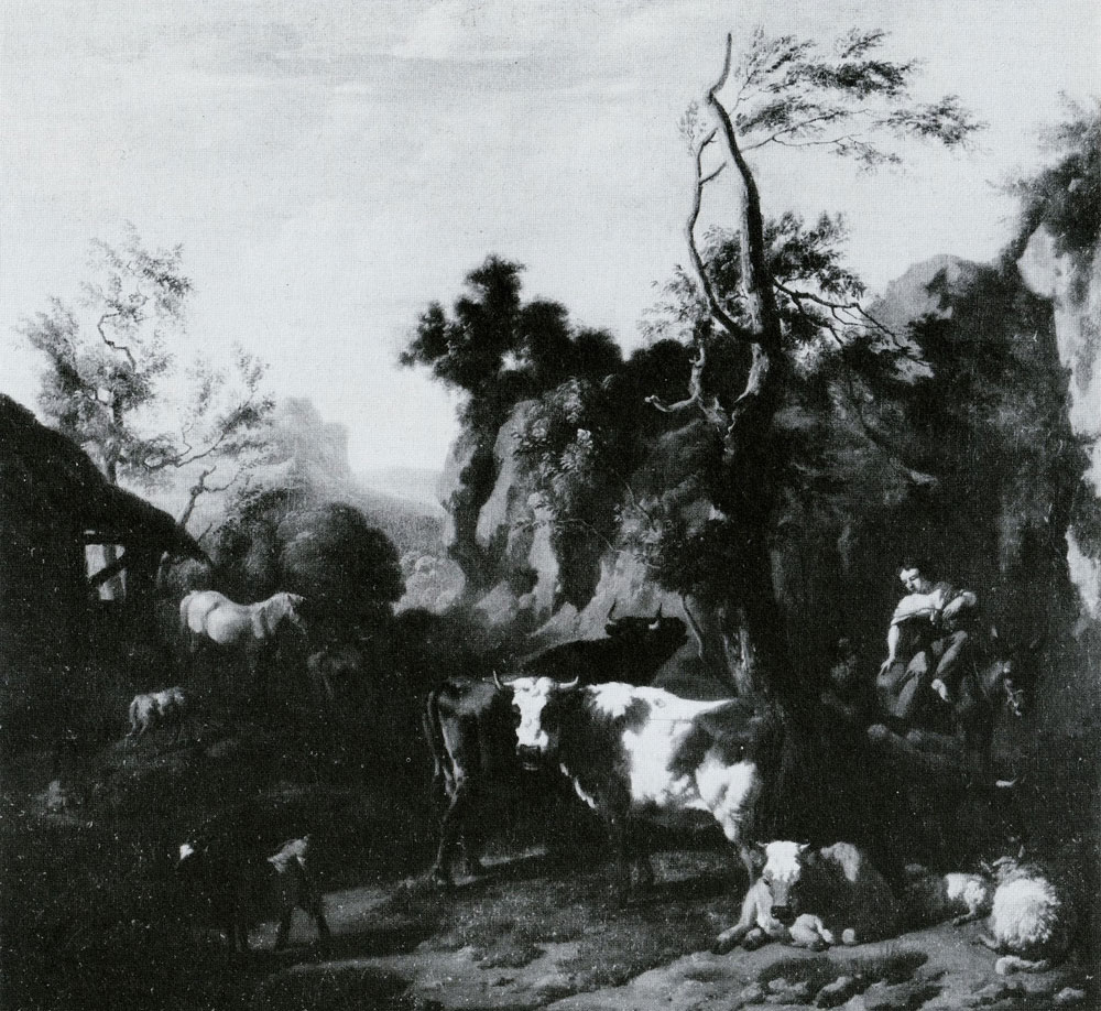 Dirck van Bergen - Cattle in a rocky landscape