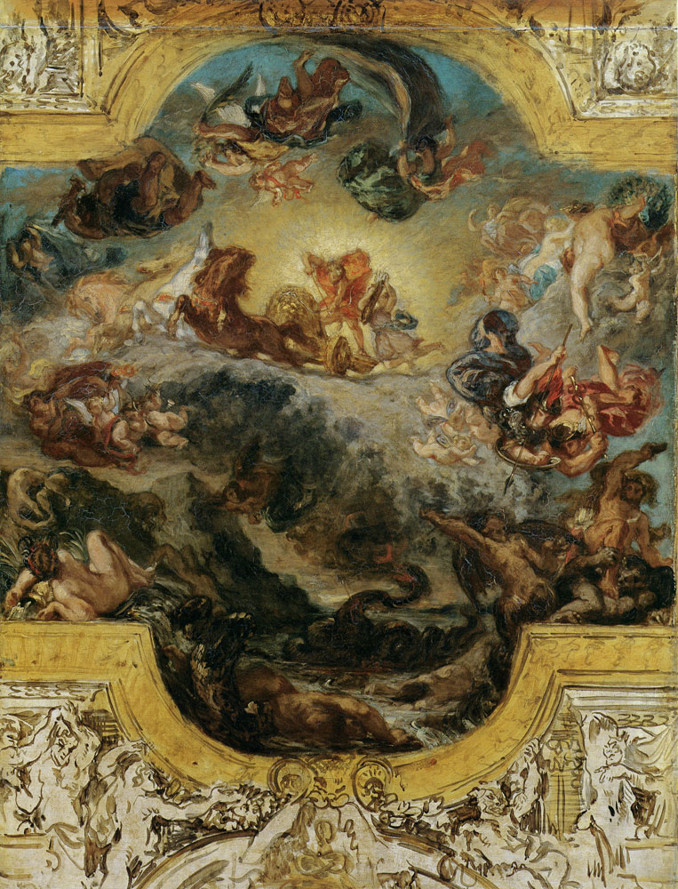 Eugène Delacroix - Apollo Victorious Over the Serpent Python