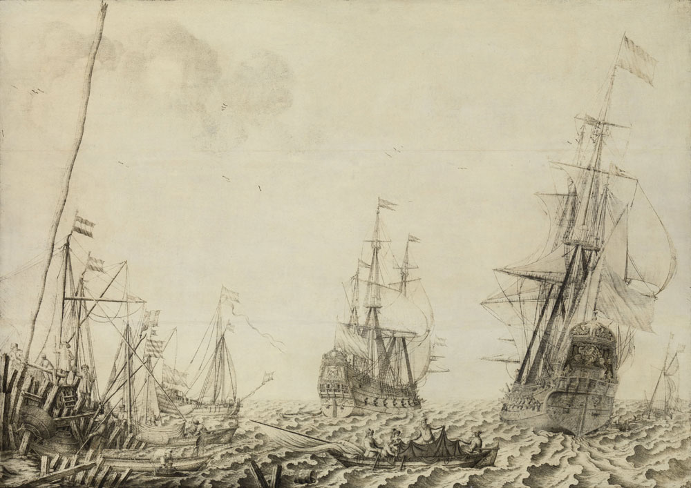 Experiens Sillemans - Ships near a Harbour