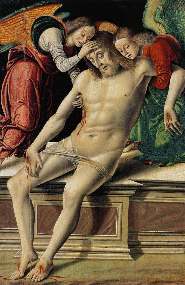 Giovanni Santi - The Dead Christ Supported by Two Angels