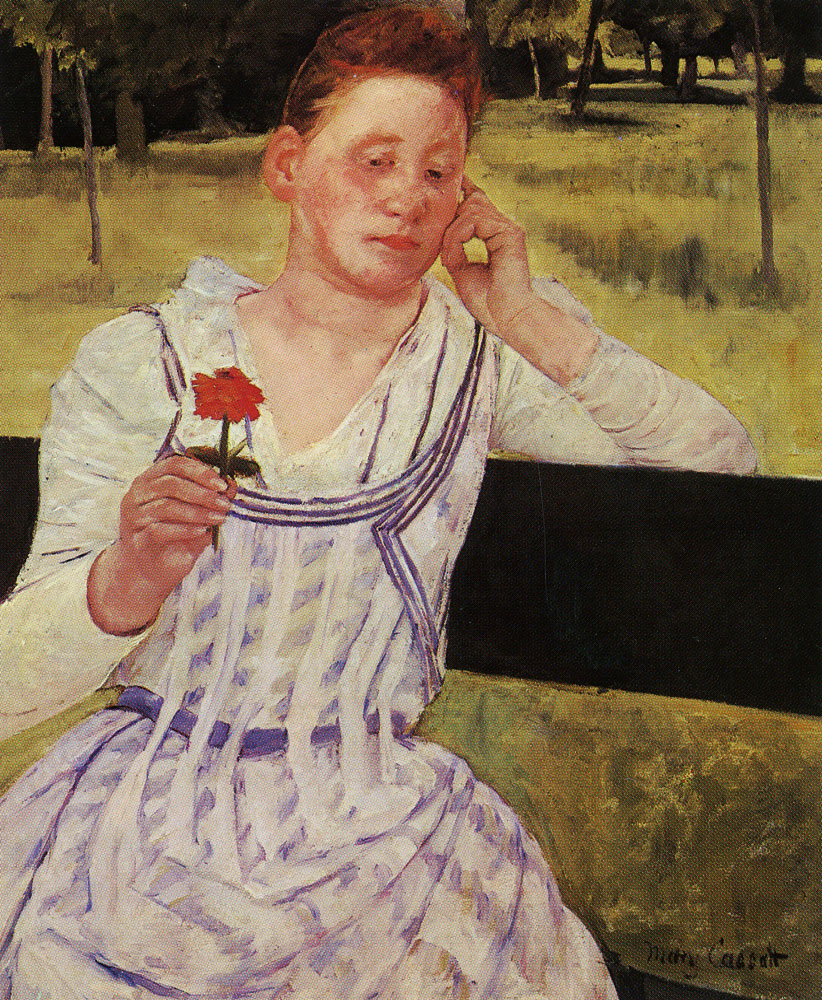 Mary Cassatt - Woman with a Red Zinnia