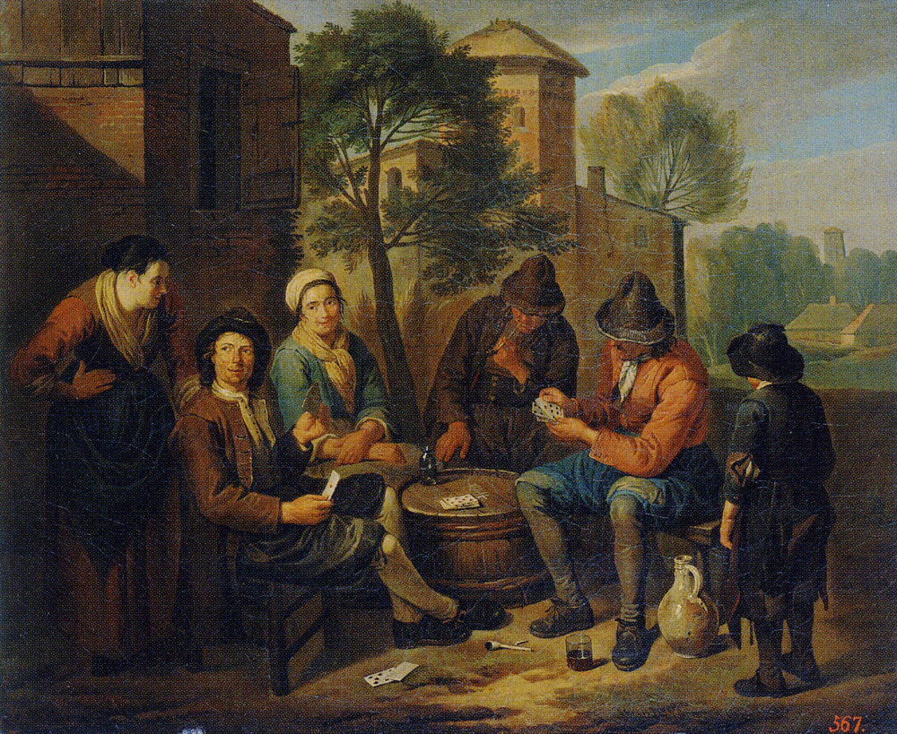 Norbert van Bloemen - Peasants Playing Cards
