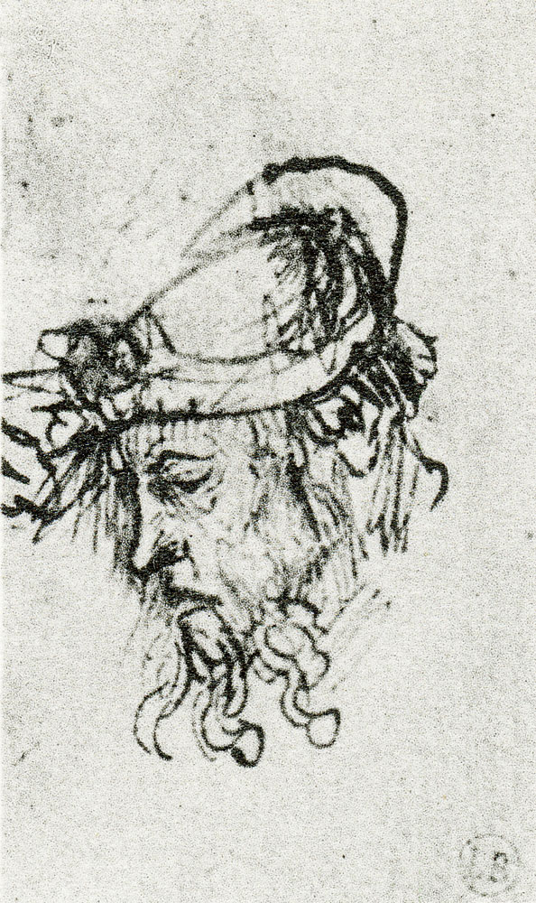 Rembrandt - Head of a Bearded Man in a Flat Cap