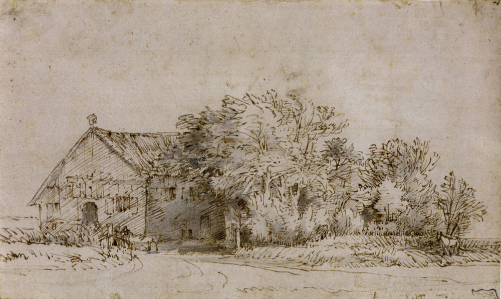 Rembrandt - Cottage with Trees