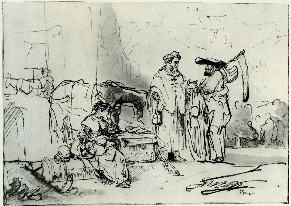 Rembrandt - A Man of Gibeah Offers Hospitality