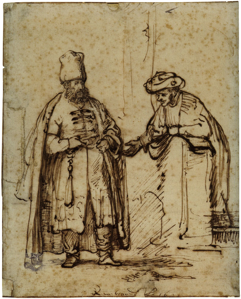Rembrandt - Two Men in Oriental Dress in Discussion