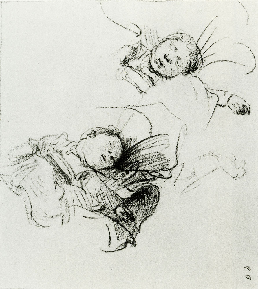 Rembrandt - Two Studies of the Little Rumbartus Asleep