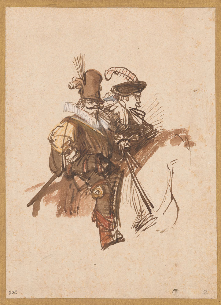 Rembrandt - Two Mummers on Horseback