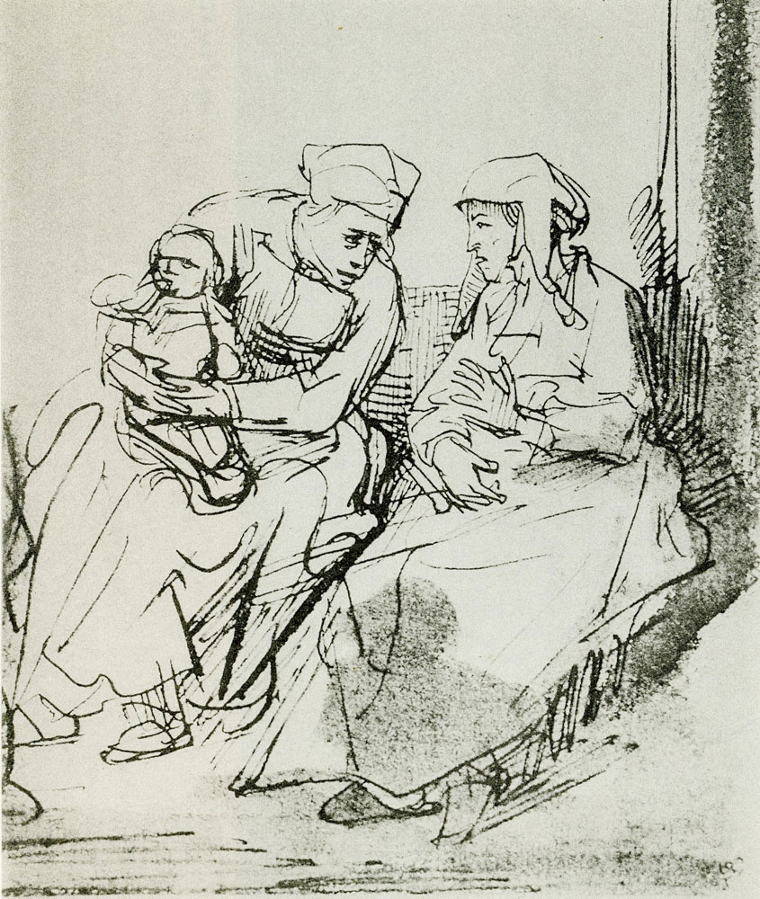 Rembrandt - Young Woman with a Baby and an Old Woman