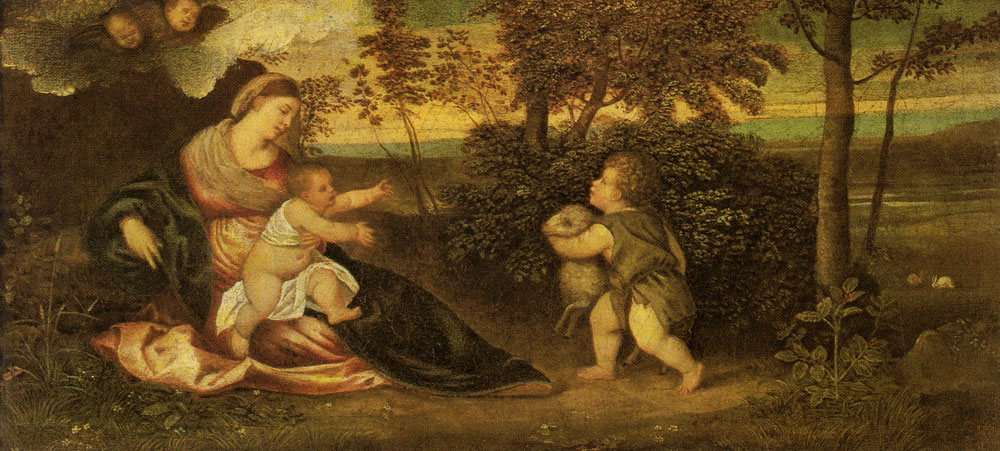 Titian - Madonna and Child and the Infant Saint John in a Landscape