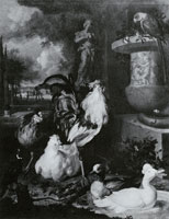 Dirk Valkenburg Birds with an urn in a landscape