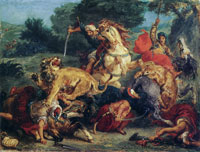 Eugène Delacroix Lion Hunt