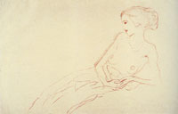 Gustav Klimt Nude Leaning Back on Her Elbow
