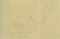 Gustav Klimt Semi-Nude with Left Leg Raised