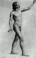 Gustav Klimt Study of a Male Nude