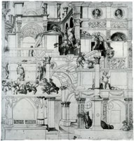 After Hans Holbein the Younger The Façade of the House of the Dance, Basel