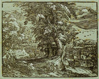 Hendrick Goltzius Landscape with Trees and a Seated Shepherd Couple