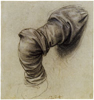 Leonardo da Vinci Drapery Study for the Right Sleeve of Saint Peter