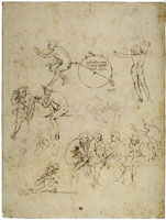 Leonardo da Vinci - Studies of Male Figures; A Hygrometer; A Mother and Child